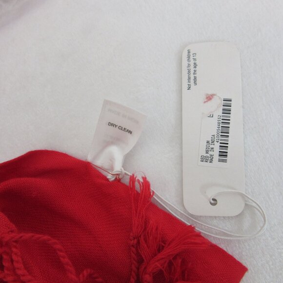 Pashmina Scarf Wrap Red Fringe Charming Charlie 21x70 NWT - Picture 3 of 8